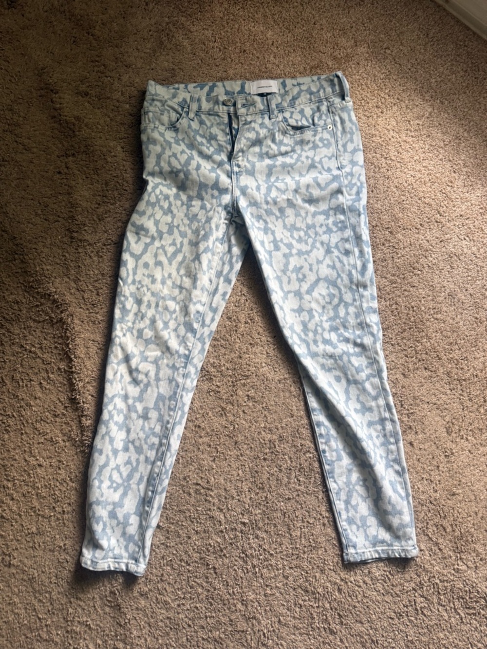 Light Blue Abstract Print Women's Jeans